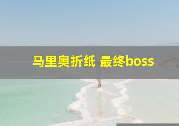 马里奥折纸 最终boss